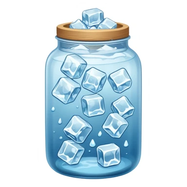 SLIM ICE JAR WITH LOTS OF ICE WITHOUT CAP ON sticker