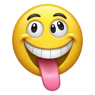 a smiley face that twirls its tongue around its mouth and twirls something in its hand sticker