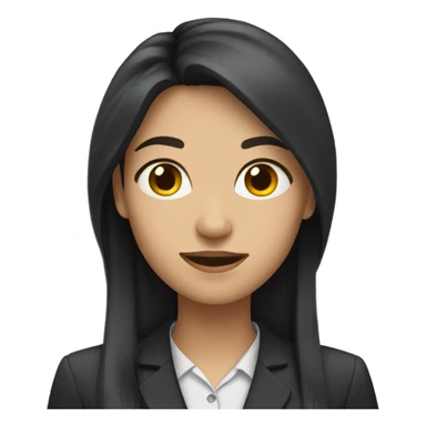 Female professional long dark hair sticker