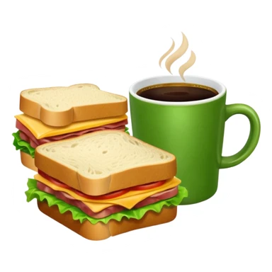 green cup Coffee and sandwich sticker