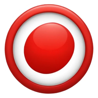 A black circle surrounded by a white circle surrounded by a red circle there should only be 3 rings sticker