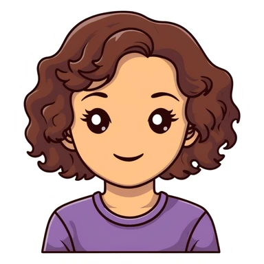 brown girl with wavy hair and brown eyes sticker