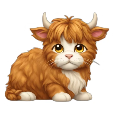 Highland cow cat sticker