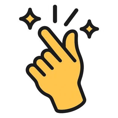 hand snapping fingers colored icon with black outlines sticker
