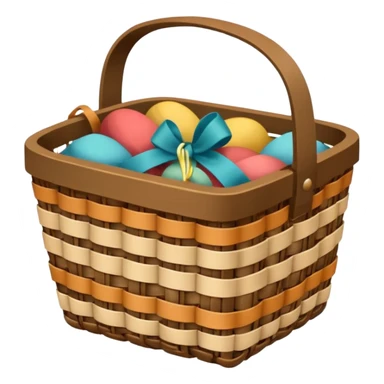 Cottagecore vintage basket, with cute ribbon in earthy shades. No emoji faces, no emoji icons. sticker