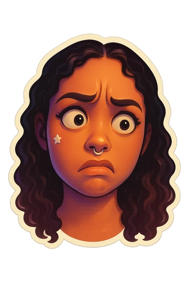 confusion in the face  sticker