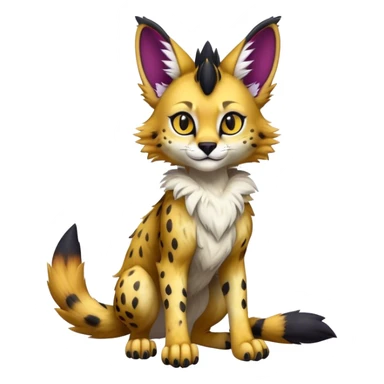 Epic Cute Dark Sergal-Serval-Vernid full body sticker
