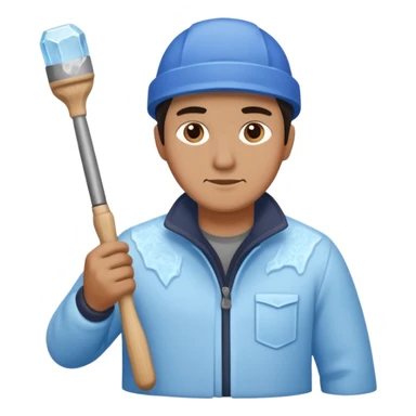 Sculptor with chisel & mallet,Ice Sculptors. sticker