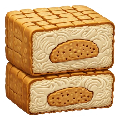 Tempeh Cinematic Realistic Tempeh Dish Emoji, depicted as crispy, sliced portions of fermented soy cake with a golden-brown finish, rendered with detailed textures and warm, inviting lighting. sticker