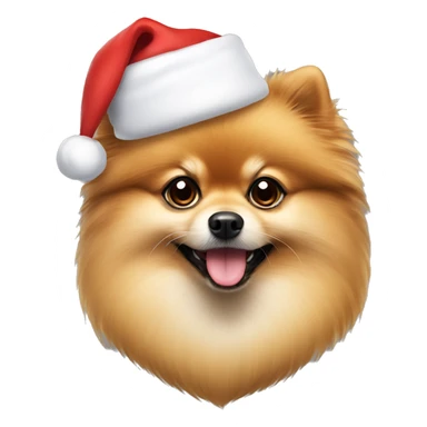 Pomeranian with Santa hat sticker