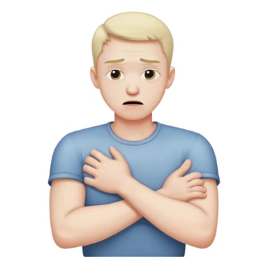 Man choking himself crossed arms  sticker