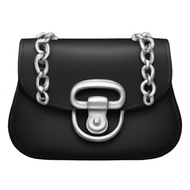 Black designer purse with silver hardware sticker