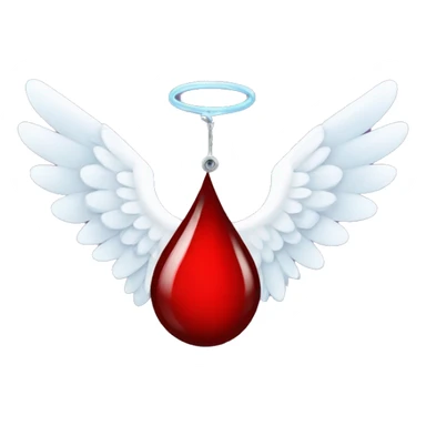 Blood drop with angel wings sticker