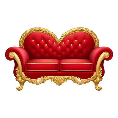 Romantic red and gold heart-couch sticker