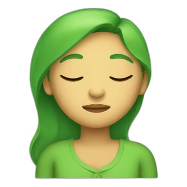 Green Woman Sleeping sticker