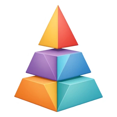 2-d triangle with boxes inside like a bureaucratic system (NOT 3D) sticker