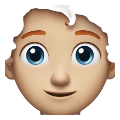 The boy with the crooked red hair sticker