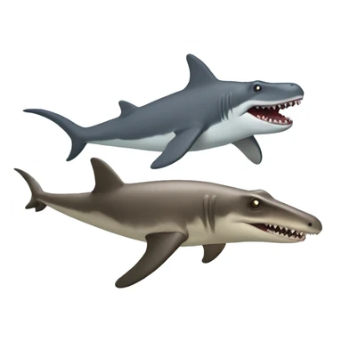 ankolysaurus and hammerhead shark vibing together sticker