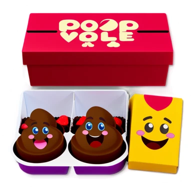 poop emoji valentines chocolates box sticker