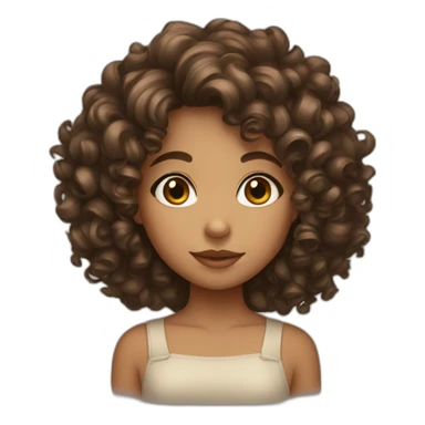 brown eyed girl with a curly hair sticker