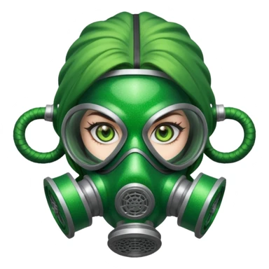 glitter green viper valorant female gas mask sticker