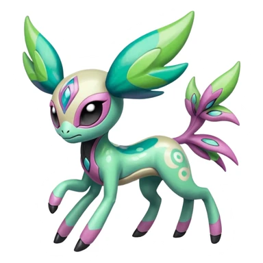 Colorful Shiny Edgy Cool Badass Painted Splashed Exotic Meloetta-Palkia-Virizion-Stitch-Fakémon-creature-hybrid sticker