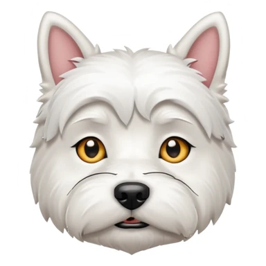 sad west highland terrier dog sticker