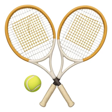 2 White Tennis rackets with beige tennis ball aesthetic  sticker