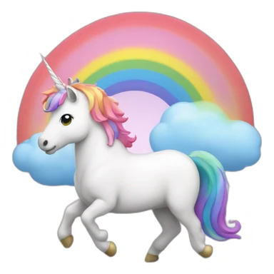Unicorn with rainbow in the background sticker