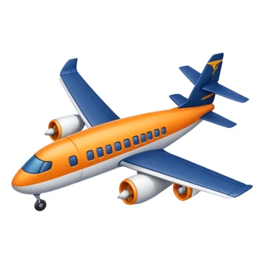 16x16px emoji representing 'FlyFlat miles' for Assembly trophies, trip-related design such as stylized airplane ticket, small airplane, or travel badge, using FlyFlat navy blue, orange, and white colors, evoking points or miles earned for peer recognition sticker