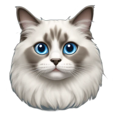 hungry ragdoll cat with blue eyes sticker