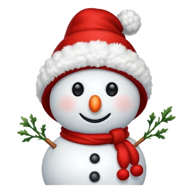 snowman with christmas hat sticker