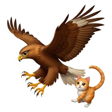 Hawk getting cat sticker