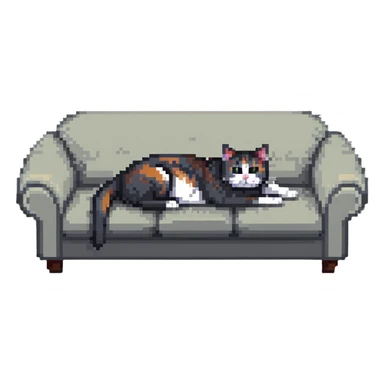 cat relaxing on a couch, weekend vibes sticker