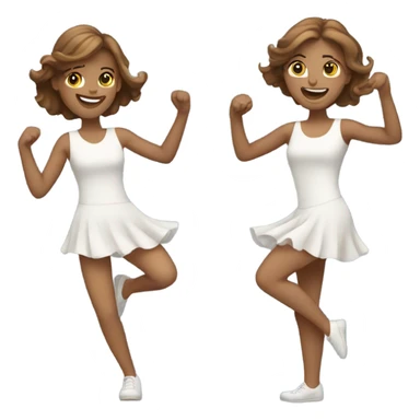 two white girls with brown hair dancing  sticker