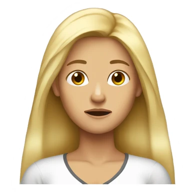 Long hair Blonde disappointed  sticker