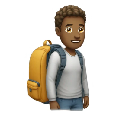 An emoji of a man with backpack sticker