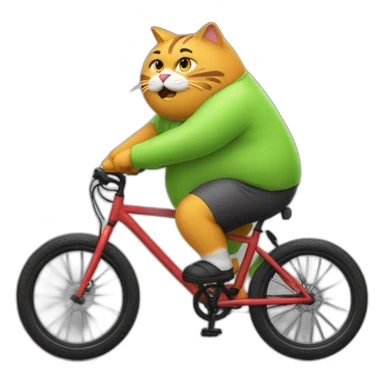 Fat-cat-riding-cycling sticker
