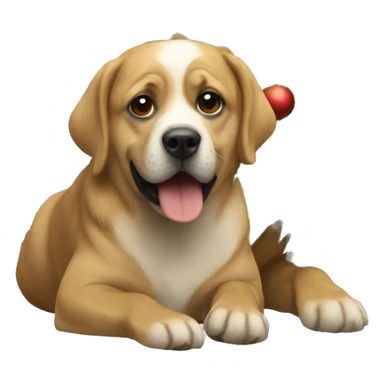 christmas tree with a dog  sticker