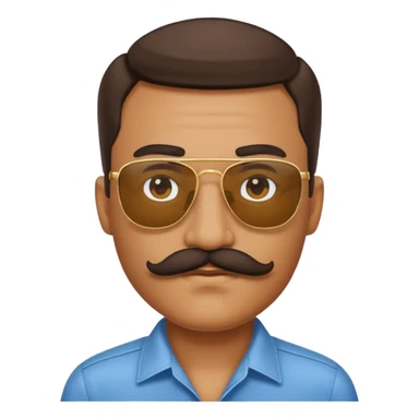 mustache police with sunglasses sticker