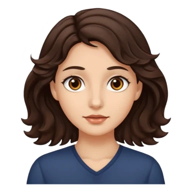 Olhos castanhos, cabelo castanho escuro e ondolado, pele clara sticker