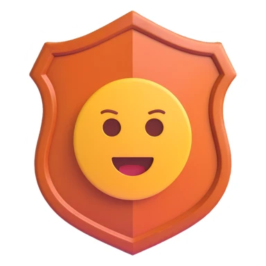 shield with '3X' prominently displayed, representing protection and boosted gameplay, modern emoji style, Rust-themed colors sticker