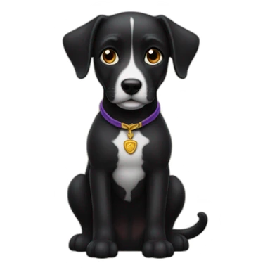 Perro negro con pelo como lord farquad  sticker