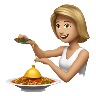 Emmanuelle macron qui mange une tajine sticker