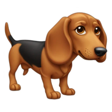 Teckel dog on the side sticker