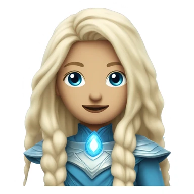 nordic pleiadian with long blonde hair and blue eyes sticker