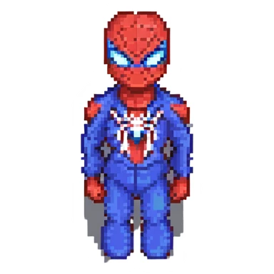 pixel art Spider-Man classic red and blue suit sticker