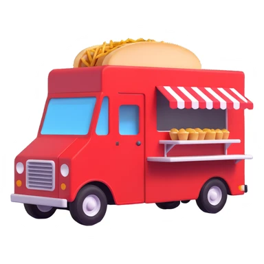 generate me a 3D red truck icecream food truck sticker