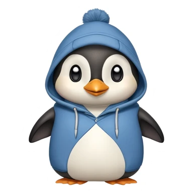 friendly anthropomorphised penguin in a hoodie and jeans standing with arms folded, smiling sticker