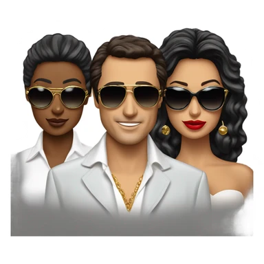 Tony Montana sunglasses with 3 attractive models sticker